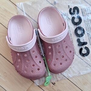 Crocs Kids Glitter Clogs - Pink Glitter Baya Nwt
